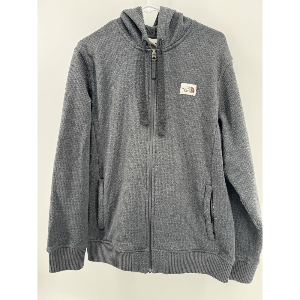 The North Face Jacket Curran Tail Full Zip Waffle Hoodie Sweater Pullover Large